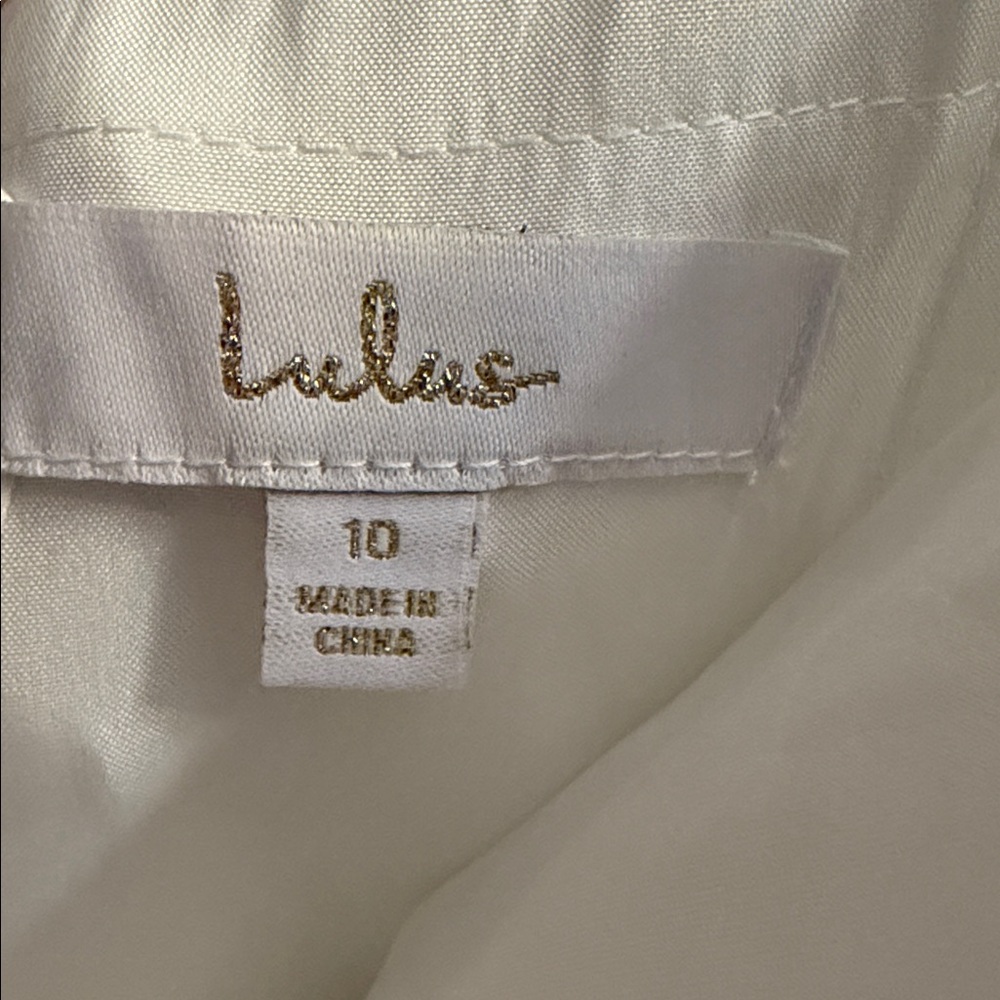LULUS Lifetime of Love White Satin Strapless A-Line Gown Size 10 - Picture 6 of 6